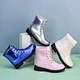 Children Buckle Strap Black Chunky Sole Pouch Ankle Boots Children Platform Fashion Children Pocket Boot
